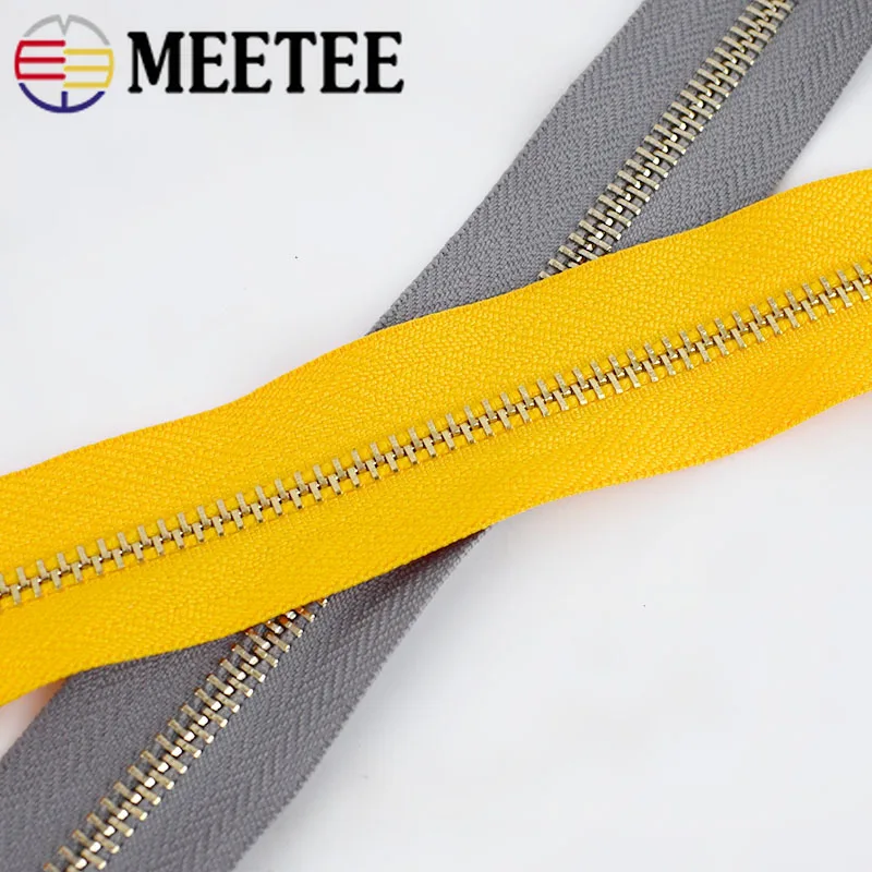 Meetee New 5# Metal Zippers for Sewing DIY Backpack Zip Repair Sport Coat Clothes Open end Zipper Garment Accessories|Молнии| |