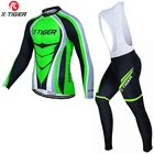 X-TIGER Мужская профессиональная одежда с длинным рукавом для велоспорта, комплекты дышащей спортивной одежды с 3D подкладкой, одежда для горного велосипеда, одежда для велоспорта