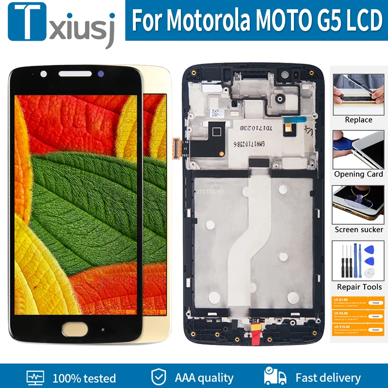 ЖК-дисплей 5 0 &quotдля Motorola MOTO G5 XT1672 XT1670 XT1671 XT1675 XT1676 сенсорный экран с дигитайзером в