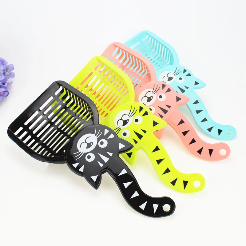 Милый Рисунок котенка легкая Лопата для кошачьего туалета инструмент очистки