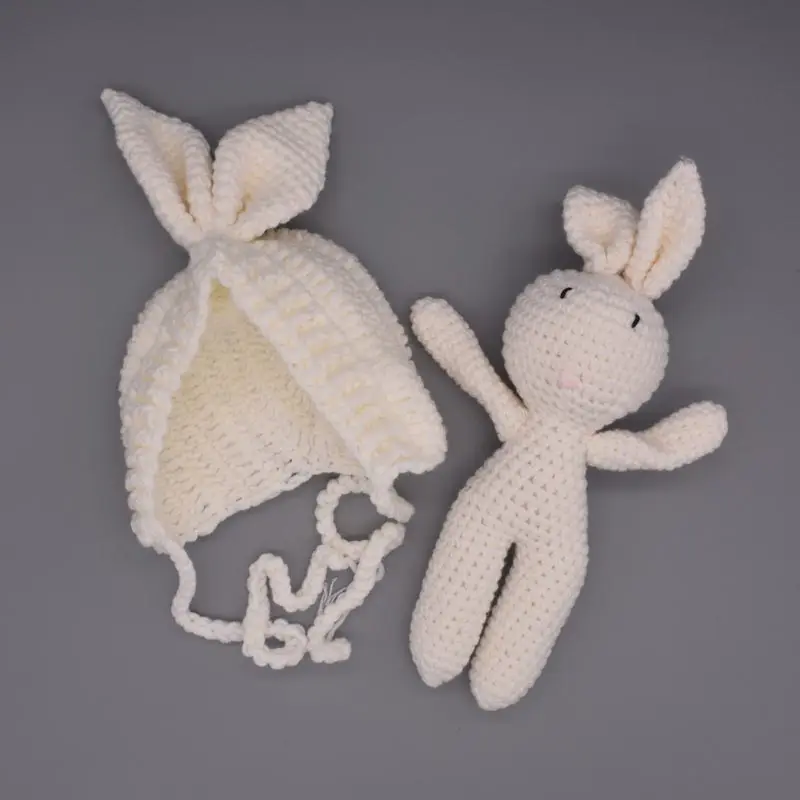 

newborn photography props crochet baby clothes rabbit doll boy accessories girl boys clothing infant costume crotheted outfit