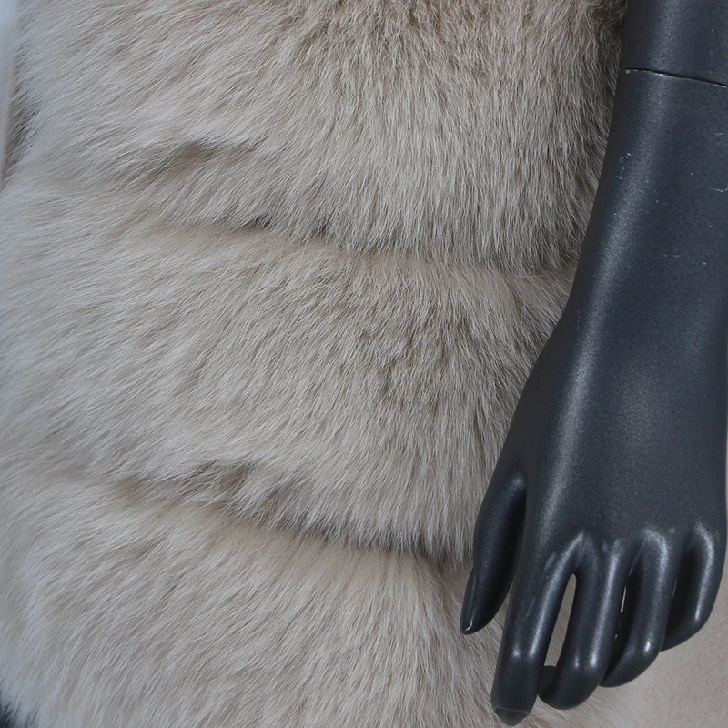

CXFS 2021 Real Fur Coat Cloak Winter Jacket Women Natural Fox Fur Pocket Cashmere Wool Blends Ladies Thick Warm Streetwear New