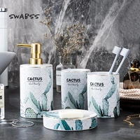four piece bathroom set ceramic bathroom accessories set with gift box mouth cup lotion bottle soap dish bathroom toiletries