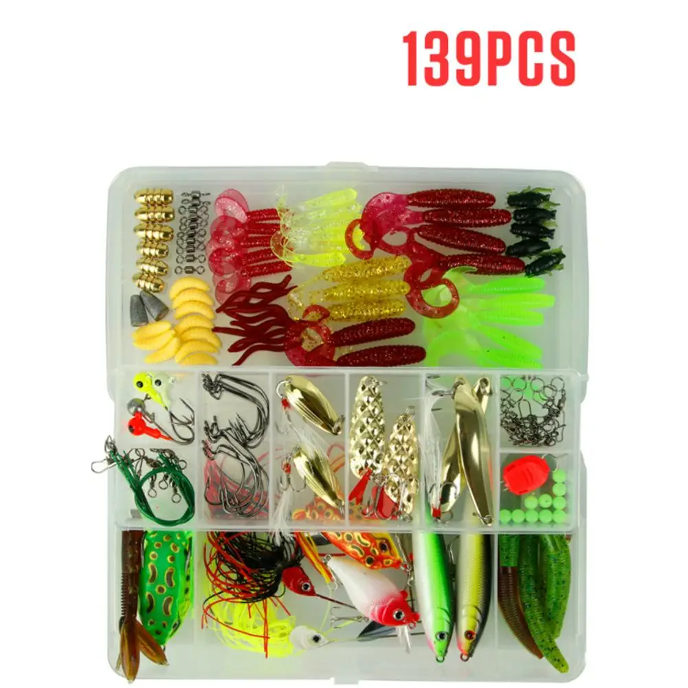 

139pcs/set Fishing Lure Bait Set Fishing Tool Set With Double-layer Storage Tackle Box Outdoor Sports Fishing Accessories