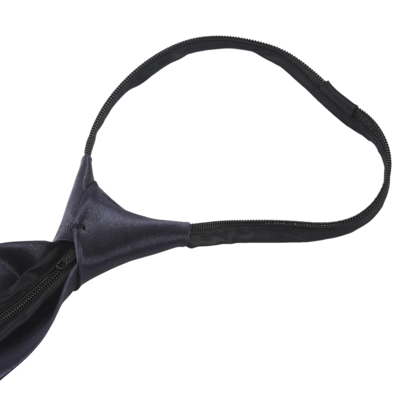 Мужской темно-синий галстук из полиэстера на молнии | Аксессуары для одежды