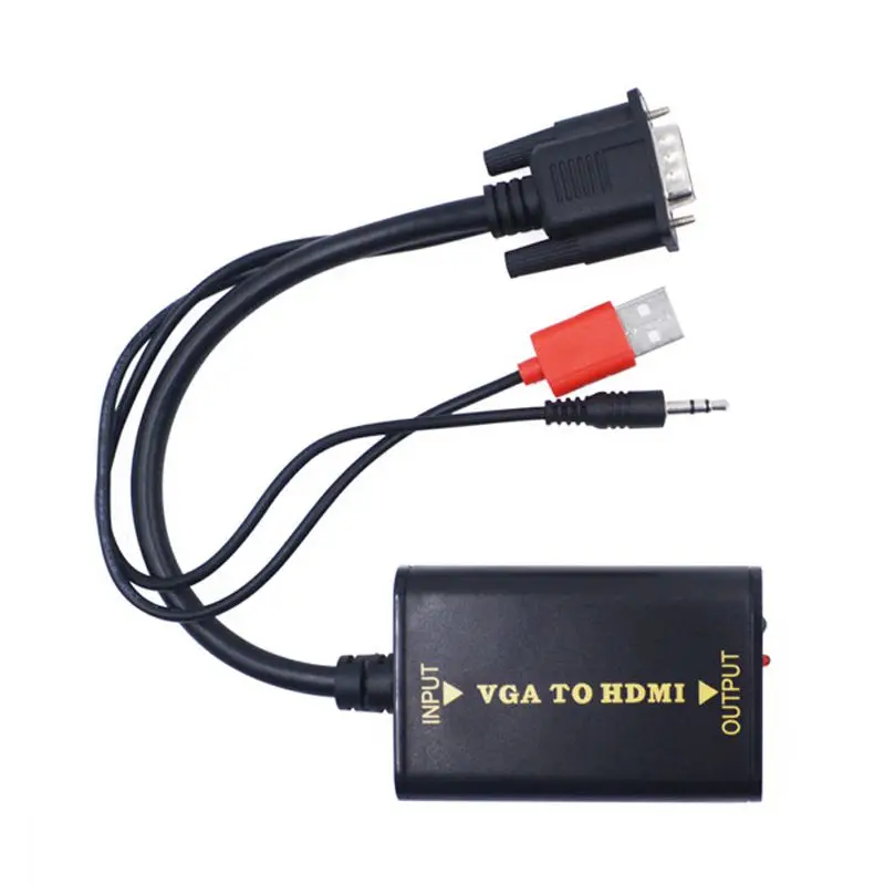 VGA в HDMI конвертер 1080P HD аудио VGA2HDMI адаптер HDTV преобразователь аудиовизуальных
