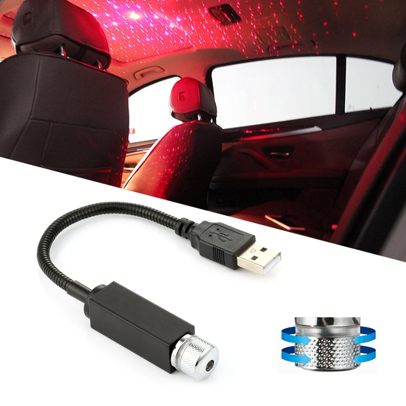 

LED Car Roof Star Night Lights Mini LED Projector Light Interior Ambient Atmosphere Galaxy Lamp Decoration Light USB Plug