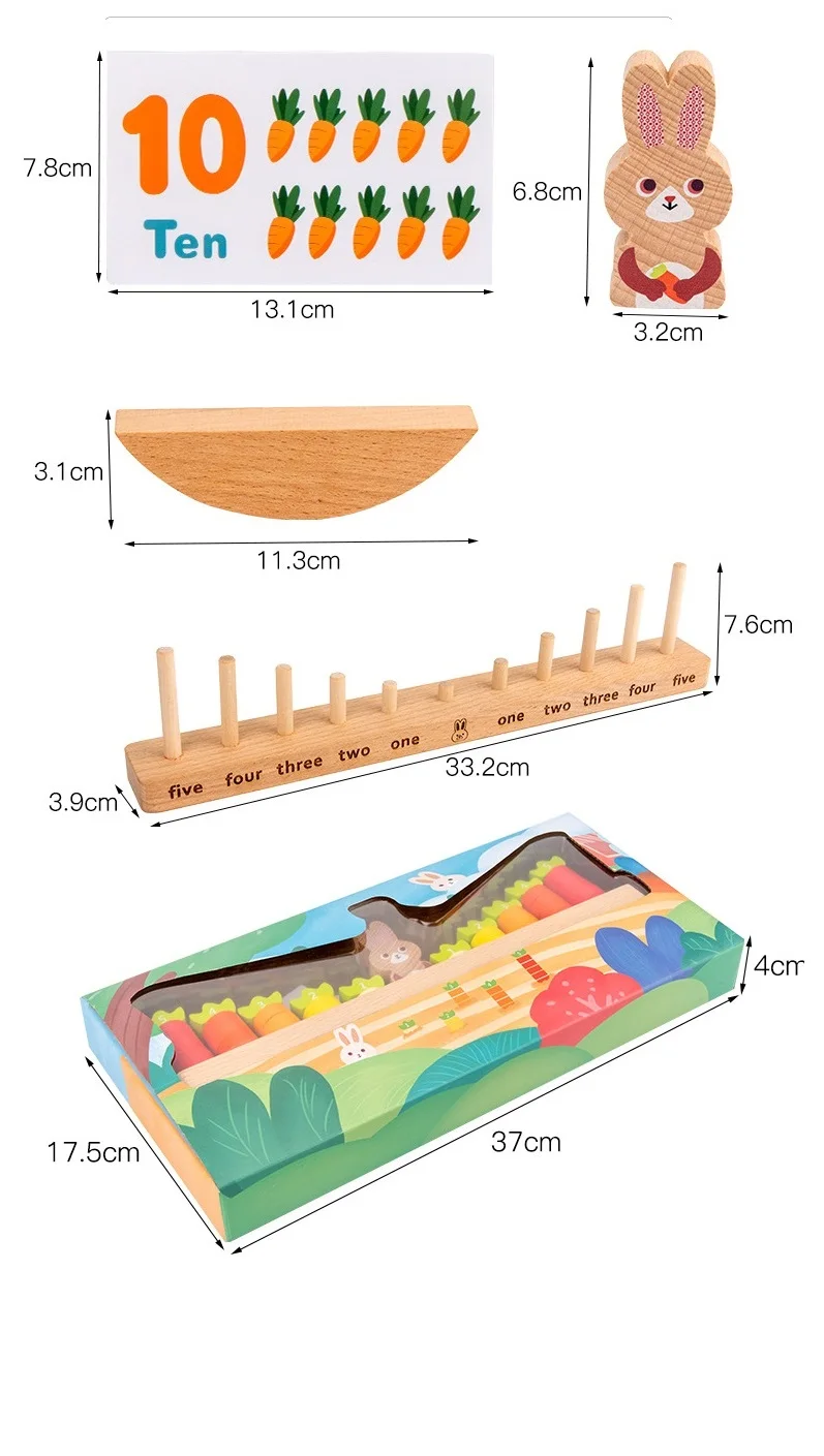 Деревянные строительные блоки игра для баланса кролика Детская развивающая