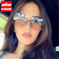 aka vision 2021 rimless sunglasses women high quality glasses for womenmen oversized eyeglasses women metal gafas de sol mujer