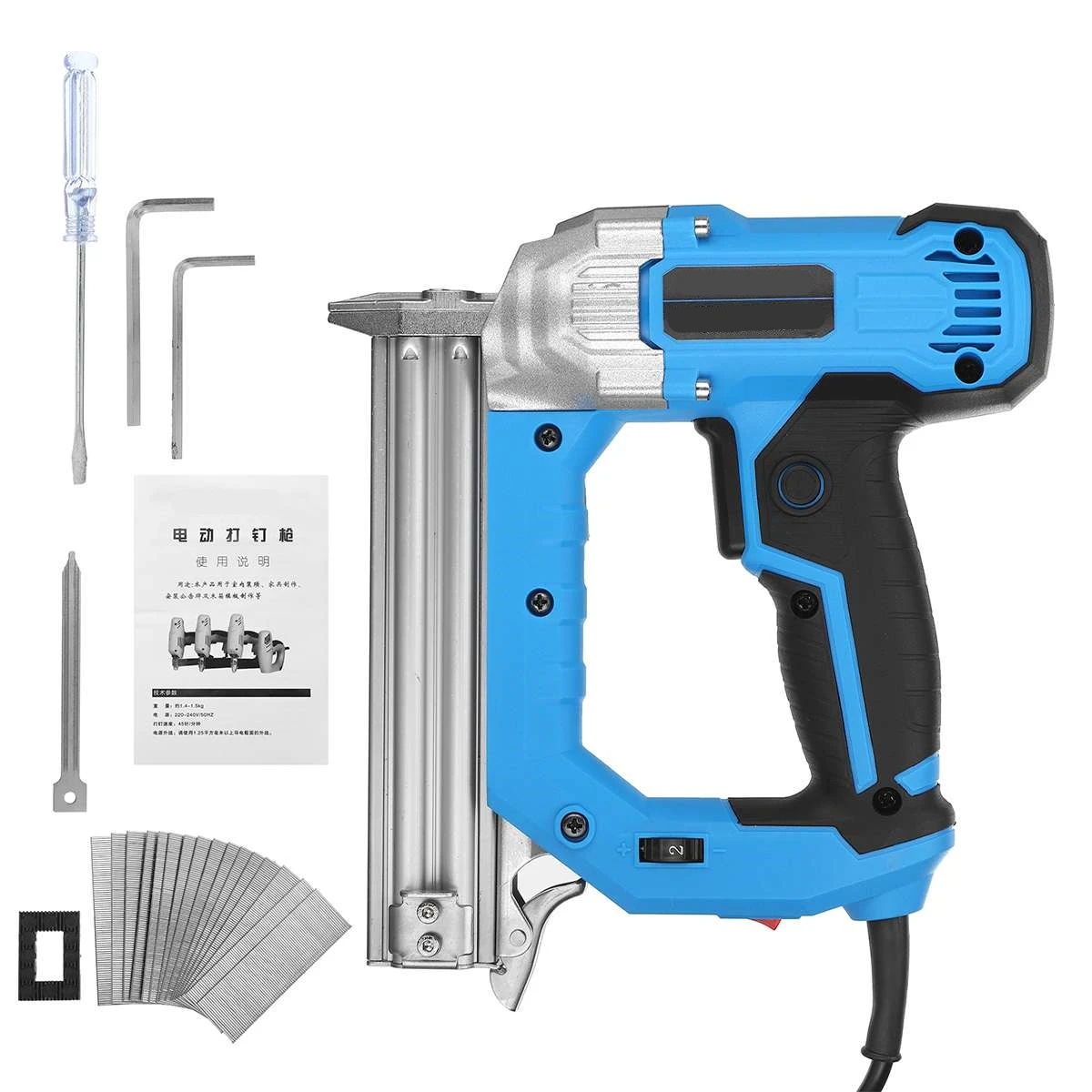 

2300W 220V Electric Nailer and Straight Staple Gun for Frame with Staples & Nails Carpentry Woodworking Tools