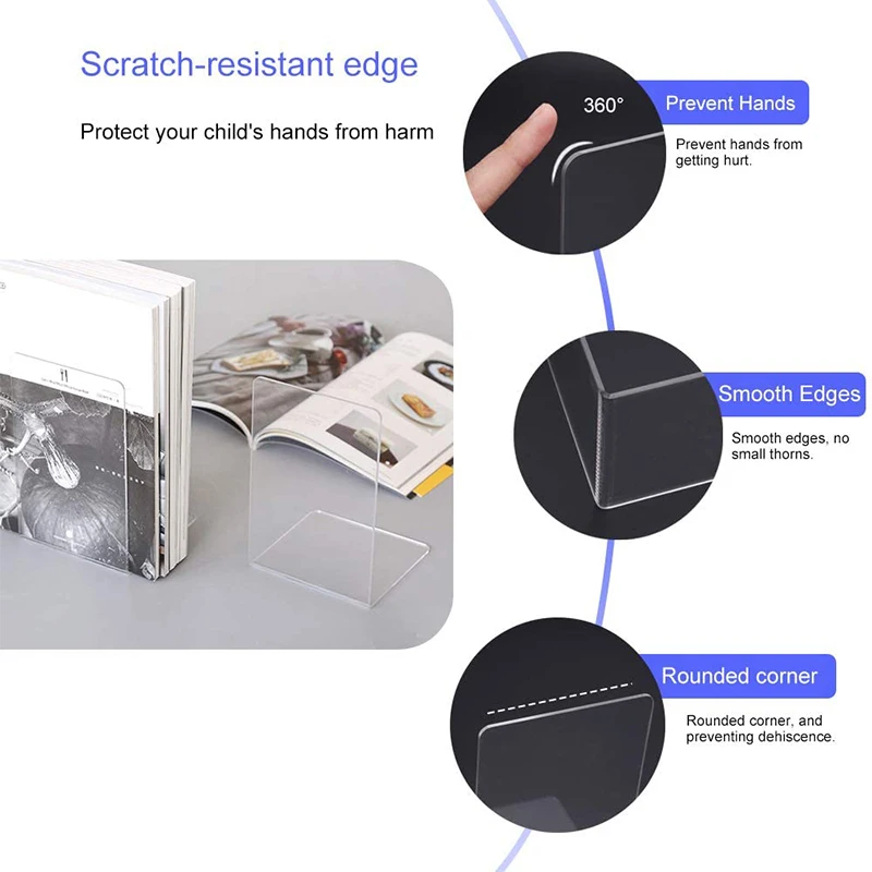 Акриловые частей (по обеим сторонам) Органайзер декор для книжной полки