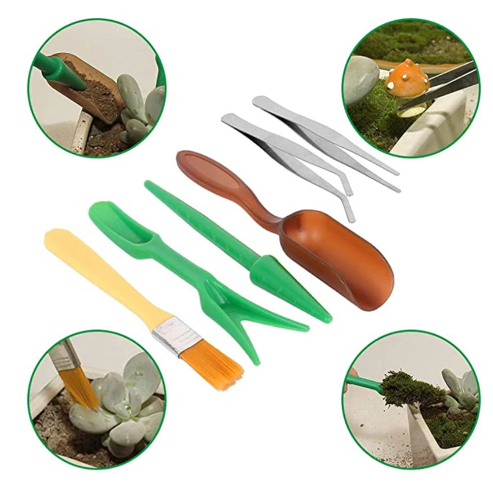

Garden Planter Kit Succulent Planting DIY Tool Set Transplant Seedling Tool Bonsai Fertilizer Drilling Transplanting 7Pcs/set
