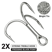 10pcslot 10 50 fishing hooks high carbon steel treble double intensity round bent treble for saltwater fishing tackle pesca