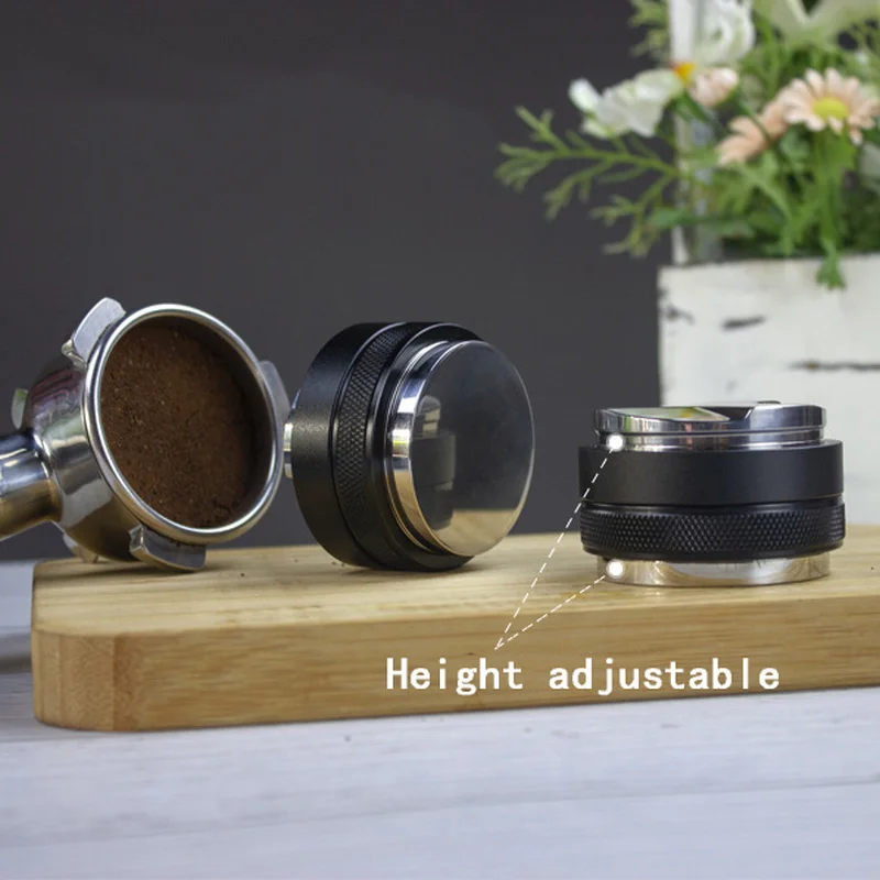 

51/53/58mm Espresso Tamper, Dual Sided Coffee Tamper, 3 Angled Slopes and Flat Base, Uncoated Solid Stainless Steel Leveler Tool