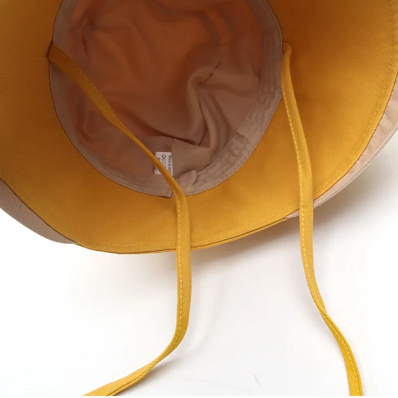 

Wide Brim Rope Sun Bucket Hats For Women Fashion Streetwear Summer Panama Caps Outdoor Fishing Black Pink Cotton Fisherman Hat