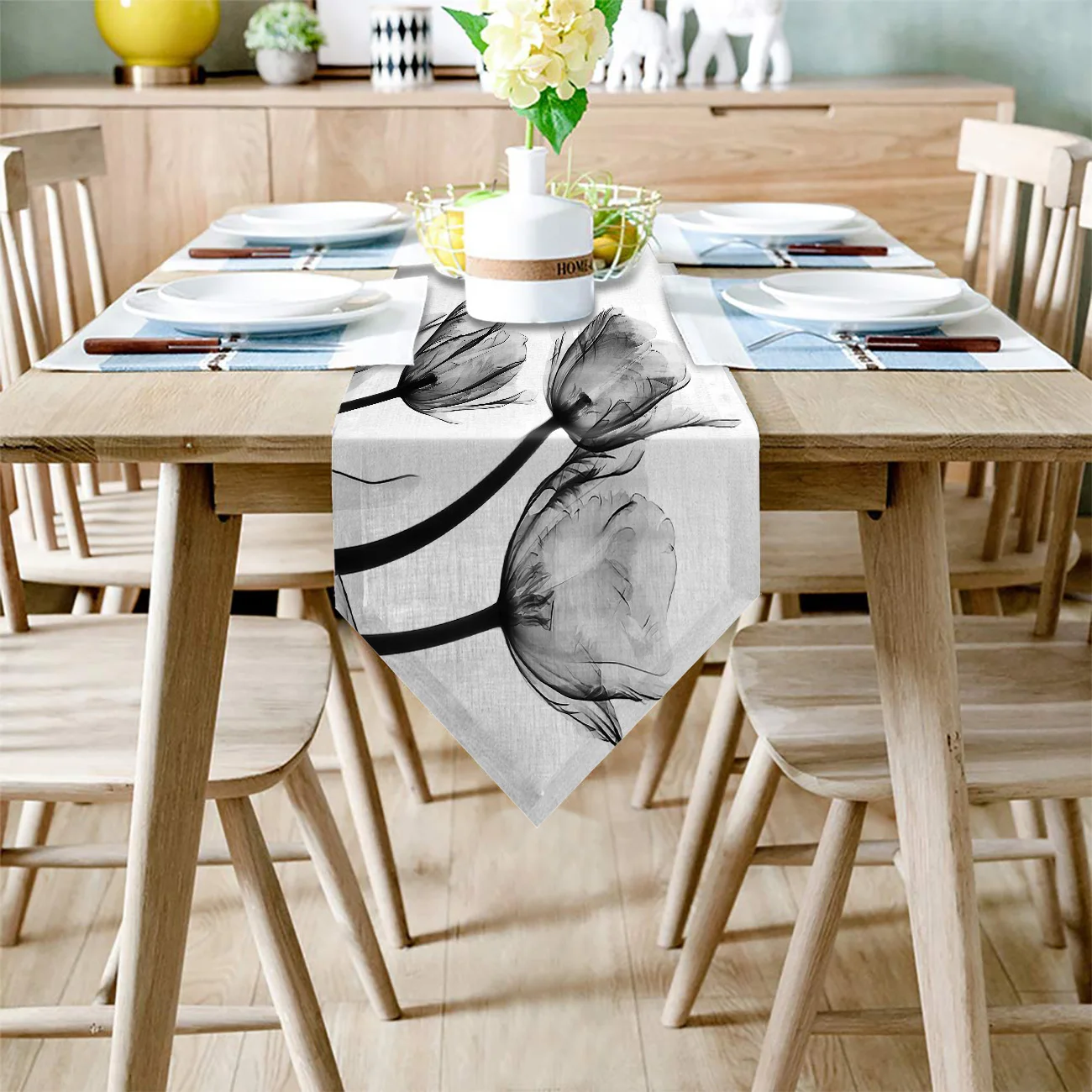 Серый тюльпан цветочные скатерти домашние украшения для семейного ужина улицы