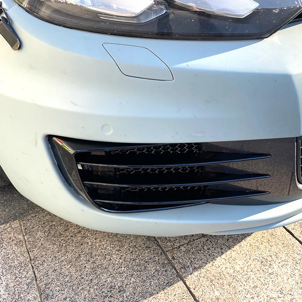 

2PCS Car Styling For Golf 6 GTD 2008-2013 Head ABS Fog Lamp Grille Slats Auto Lights Covers Exterior Modification Trim Parts