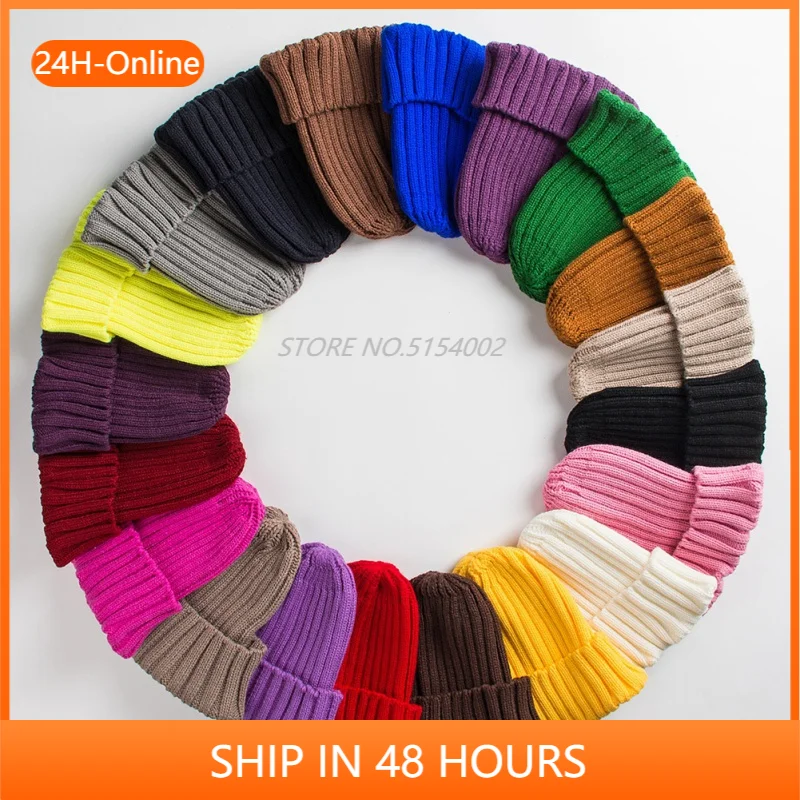 

Hat Female Unisex Cotton Blends Solid Warm Soft HIP HOP Knitted Hats Men Winter Caps Women's Skullies Beanies for Girl Wholesale