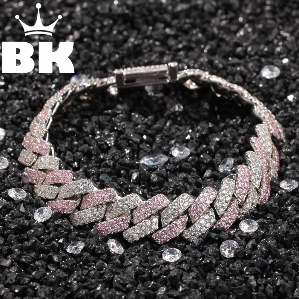 13 мм медный двухрядный кубинский браслет из кубического циркония возможен