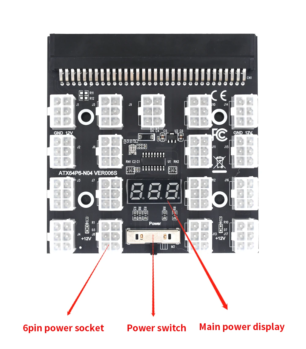 5 шт. TISHRIC 12*6/17 * 6pin GPU PSU силовой модуль конверсионная карта для сервера адаптер
