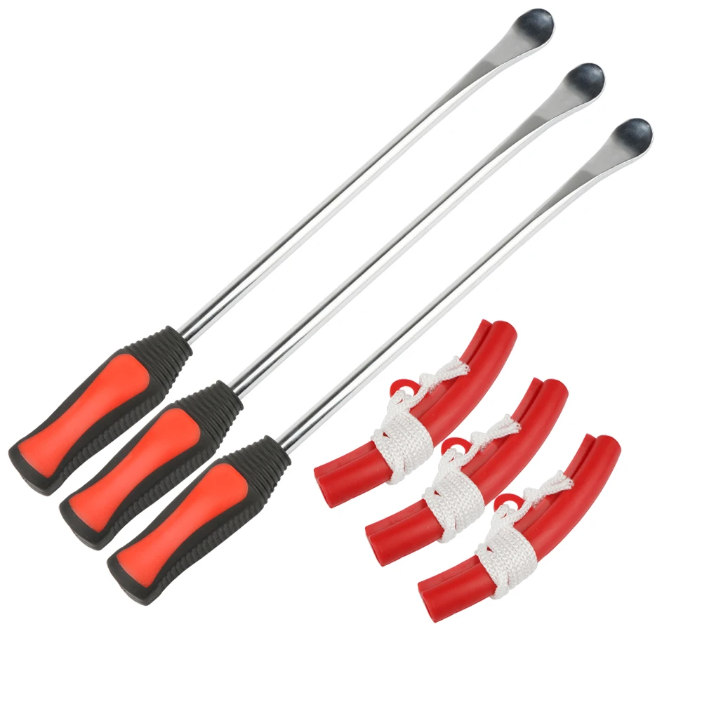 

15 inch Tire Spoons Lever Iron Tool Kit Motorcycle Bike Tire Change Kit 3pcs Tire Lever Tool Spoons + 3pcs Rim Protectors + Bag