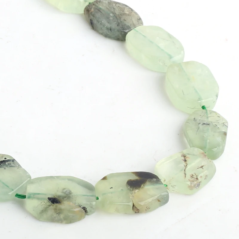

Wholesale AAA Natural Green Prehnites Round Natural Stone Beads Flat diamond 10*20mm For Jewelry Making Diy Bracelet Necklace