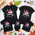 Рождественская семейная сочетающаяся одежда с оленем для взрослых и детей праздничный наряд футболка Топы для мамы отца сына дочери Детский комбинезон
