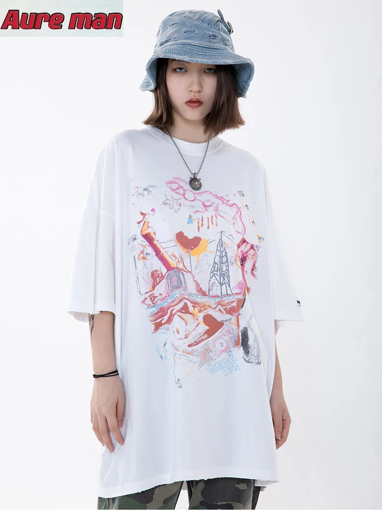 

Summer men wash short sleeve T-shirt Hip Hop print T-shirt street wear Harajuku casual shirt T-shirt