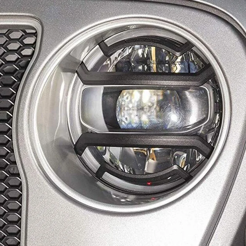 

Headlight Guard,Fog Light Guard Car Front Headlight Decorative Guard Protector Cover Frame Trim for Jeep Wrangler