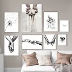 Скандинавская черно-белая романтическая картина с цитатой рука в руке на холсте, плакаты и принты, настенное искусство, модная картина для комнаты, домашний декор