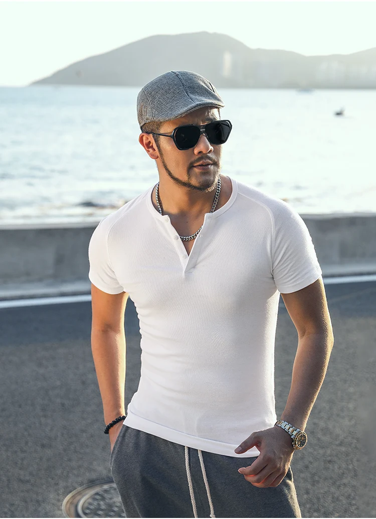 Мужская футболка для фитнеса белая однотонная бодибилдинга T4083|bodybuilding fashion|t-shirt