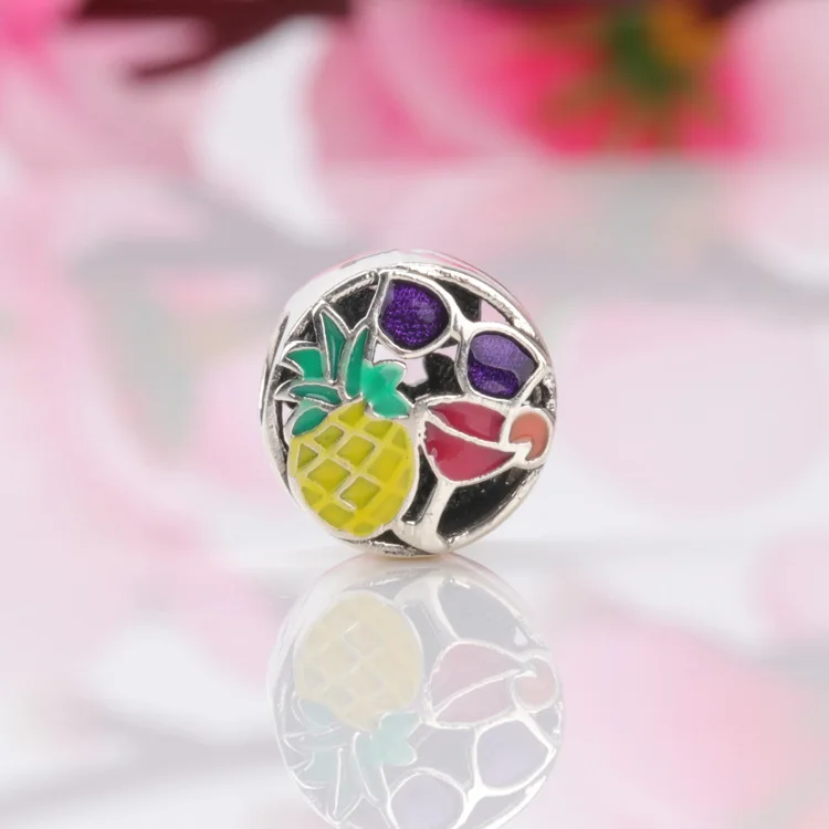 

Bewill S925 Sterling Silver Summer Time Pineapple Charm Fit Original Bracelet Pendant DIY Jewelry Charms Gift