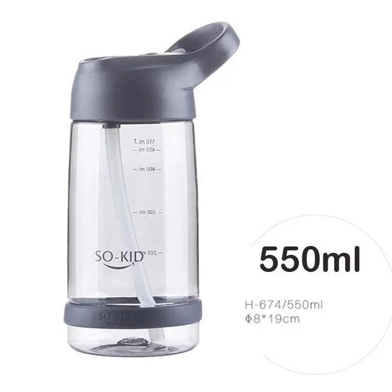850ml M Gray 550 мл, пластиковая чашка для кормления детей, BPA, детская бутылка с соломинкой, поилка, герметичный стакан, портативная, обучающая Питьевая чашка - Цвет: 850ml M Gray