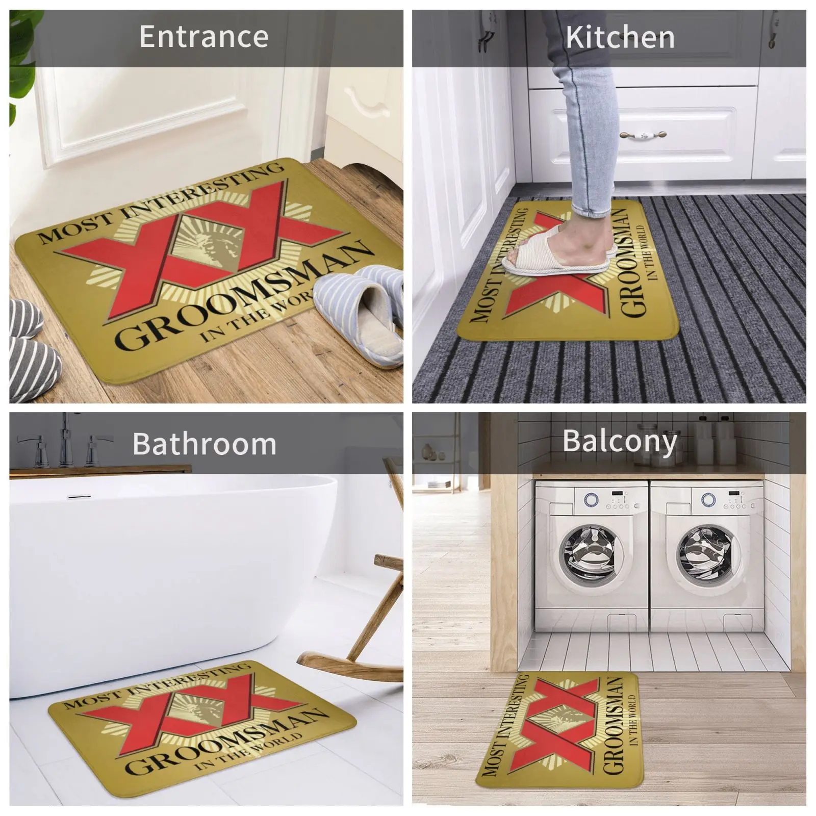 

Dos Equis XX Built in Door Mat, Front Carpet and Kitchen Carpet,for Bedroom, Laundry Room, Bathroom, Living Room