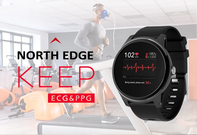 NORTH EDGE Smart PPG+ ЭКГ кровяное давление для мужчин и женщин часы фитнес-трекер пульсометр шагомер цифровые наручные часы час