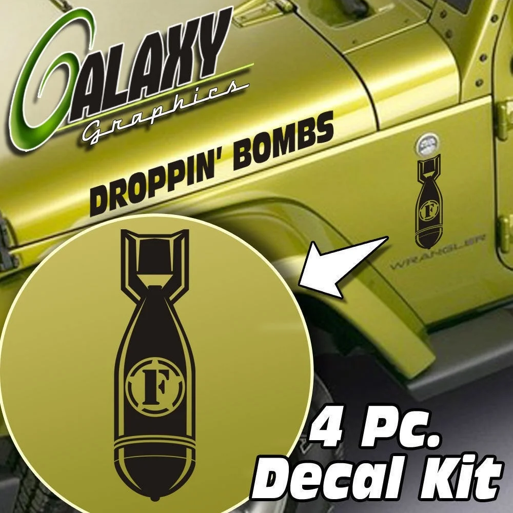 

Для Jeep Wrangler 4 шт. Набор наклеек на капот-наклейка на бомбы Droppin TJ LJ JK