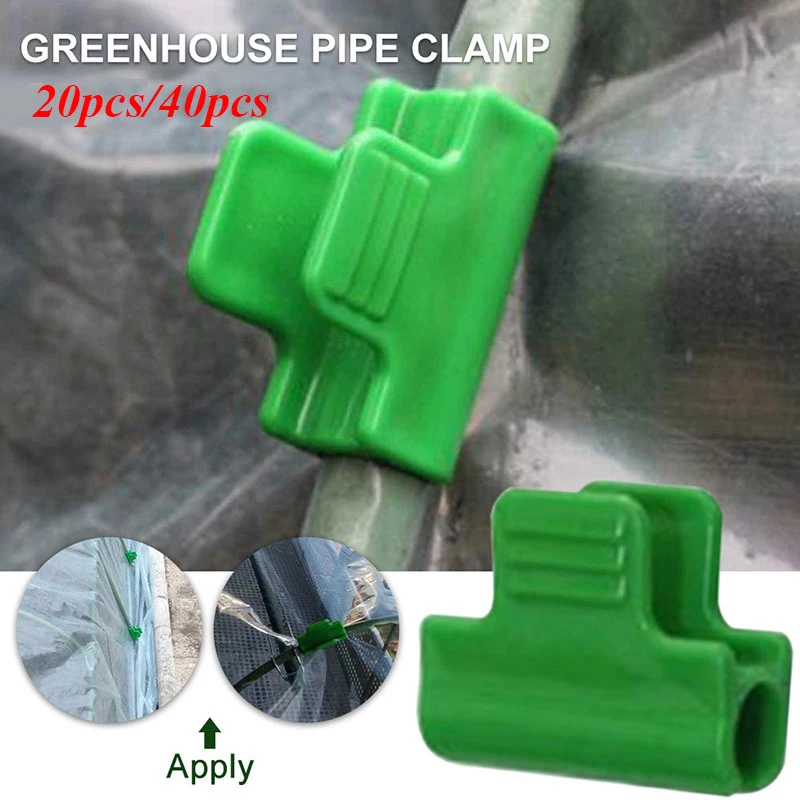 

40pcs Greenhouse Clamps Clips Plant Stakes Pipe Clamps For Outer Diameter Shed Film Row Cover Shading Netting Tunnel Hoop Clips