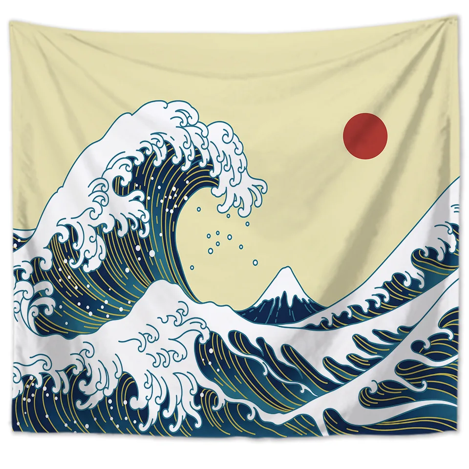 

Tapestry Wall Hanging Great Wave Kanagawa Wall Tapestry with Art Nature Home Decorations for Living Room Bedroom Dorm Decor