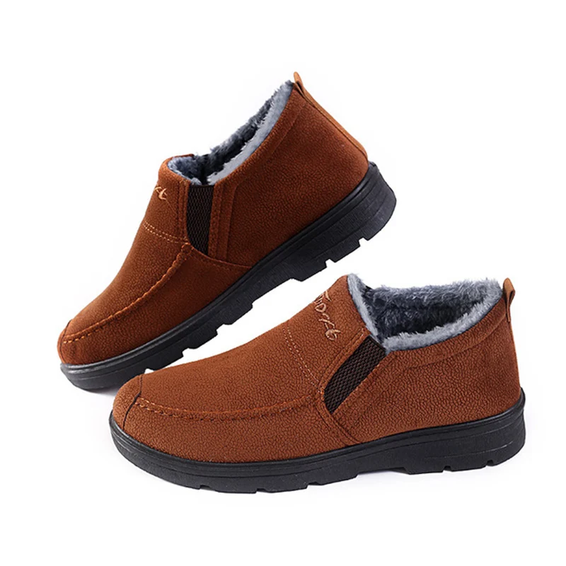 

Winter Plus Velvet Thick warm Cotton Shoes Male Middle-Aged Father Cotton Boots Male Non-Slip Boots Casual Snow Boots Shoes Men