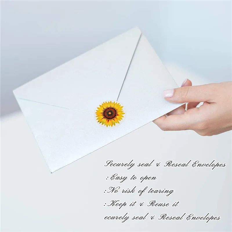 500 шт./рулон наклейки в виде подсолнуха | Канцтовары для офиса и дома