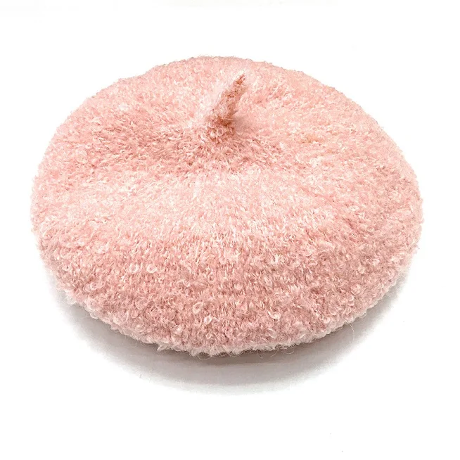 pink VISROVER alplaca женский шерстяной берет Женская вязаная шапка весна осень зима однотонная шляпа наивысшего качества Женская Boina - Цвет: pink