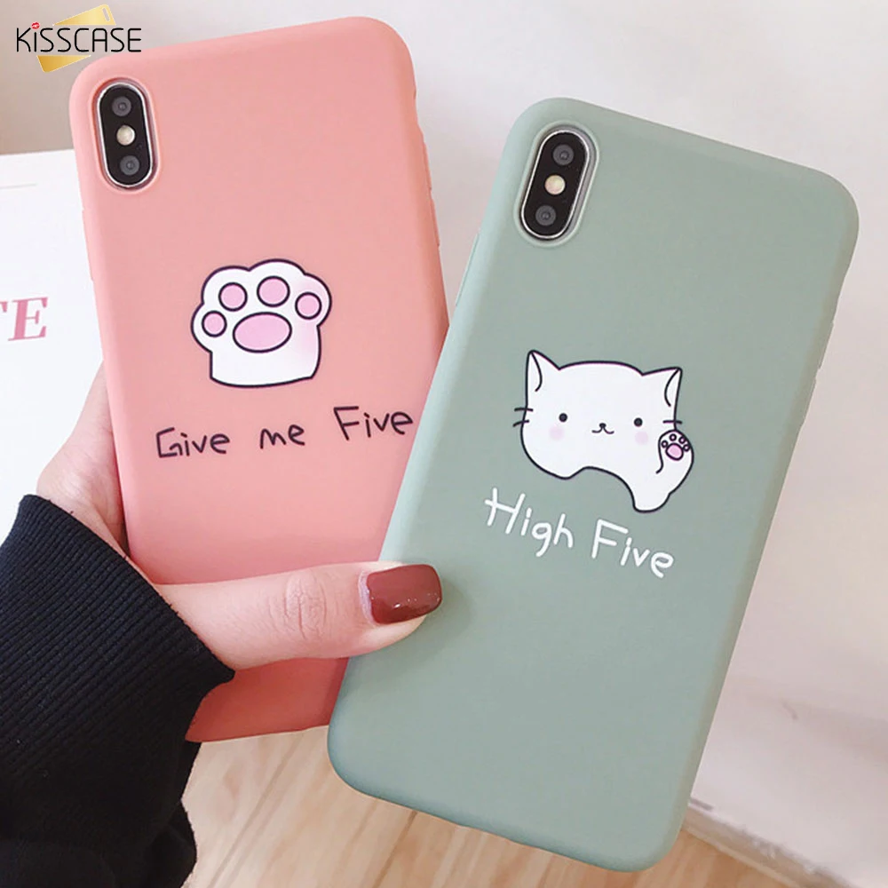 KISSCASE Soft TPU Case For iPhone XR XS MAX 7 8 6 6S Plus Cute Cat Animals Pattern Phone Funda X Back Cover |