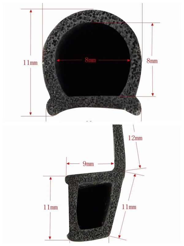 1 метр D Z P Тип 3 м клейкое автомобильное резиновое уплотнение звукоизоляция отделка края шумоизоляция двери автомобиля уплотнительная прокладка уплотнитель