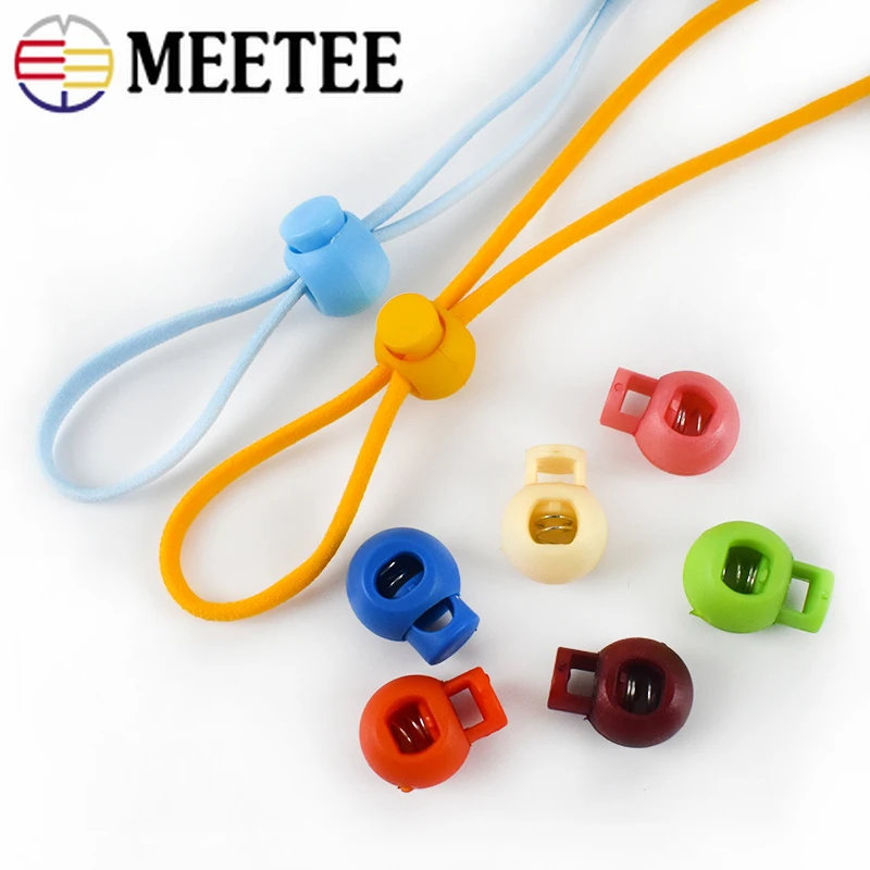 

Meetee 50pcs High-grade Plastic Stopper Cord Lock Tighten Spring Cords End Buckles DIY Clothing Adjustment Button Accessory F5-2
