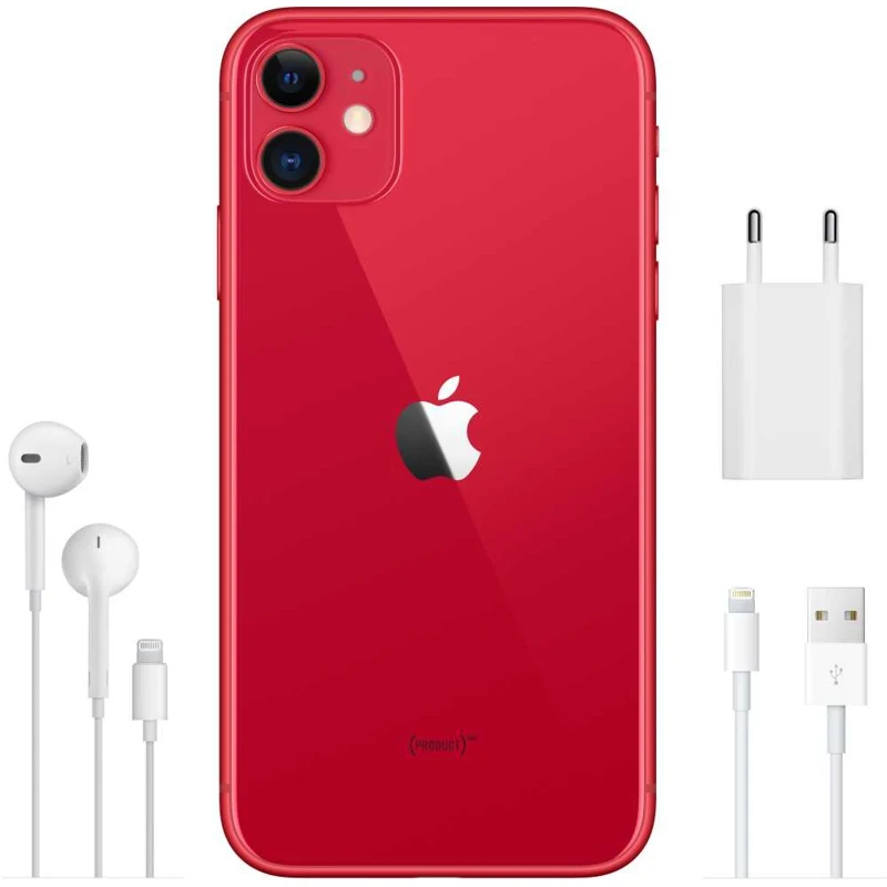 Смартфон Apple iPhone 11 MWLV2RU/A 64Gb красный 3G 4G 1Sim 6.1" IPS 828x1792 iOS 13 12Mpix 802.11ax | Мобильные