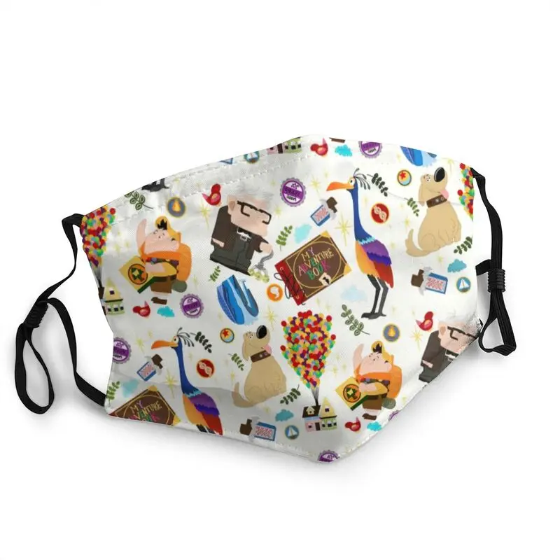 

Dug Kevin Carl Russel Balloons Grape Soda Pixar Pier Reusable Face Mask Dustproof Protection Cover Respirator Mouth-Muffle