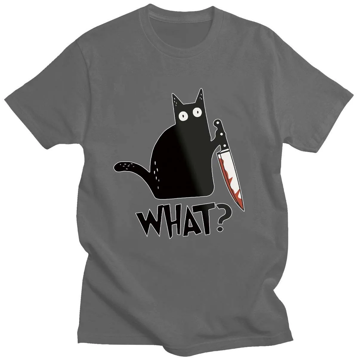 

2021 Summer 100% Cato Short Mouw Cold Mes Kat Print Men T-shirt Casual Loose Cat Men T-shirt O-neck T-shirt Men Tea Shirts