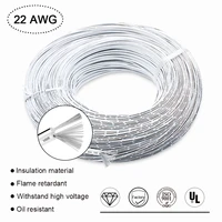 2pin white jacket electric wire 22 awg tinned copper 300v high voltage cable indoor outdoor extension 3a cord heat insulation