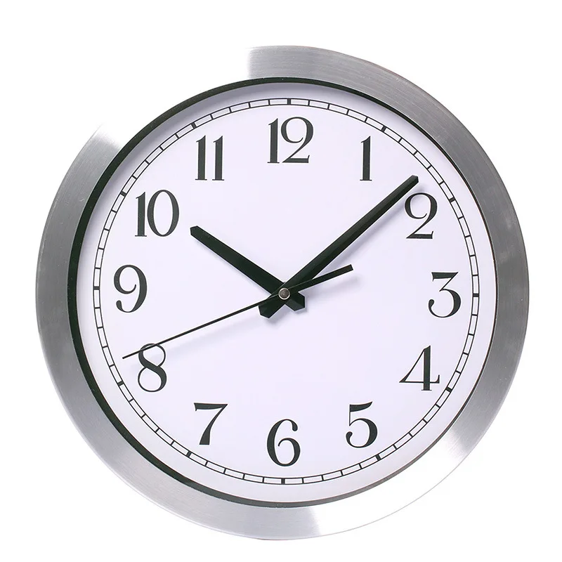 Настенные часы с алюминиевой рамой американская простая мода Бизнес Кварцевые 12