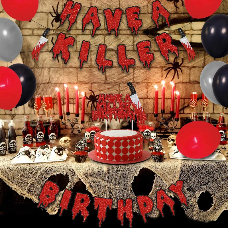 

Halloween and Christmas Balloon Set, Red Letter Pull Flag, Birthday Cake Row, Party Decoration Set, Wedding Celebration Gifts
